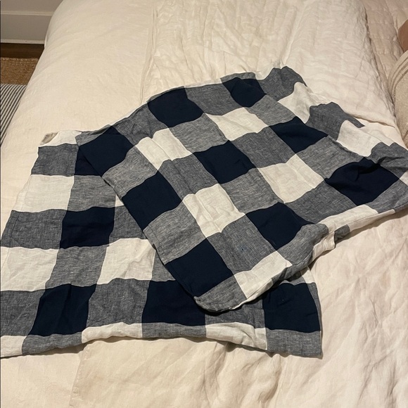 West Elm Other - West Elm 100% Linen Buffalo Stripe Euro Sham Set